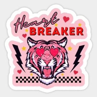 Retro Anti-Valentines Day Heart Breaker 80s 90s Leopard Sticker